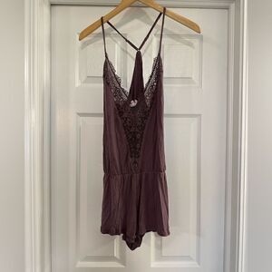 Victoria Secret Intimates Soft Lace Plum Romper size small